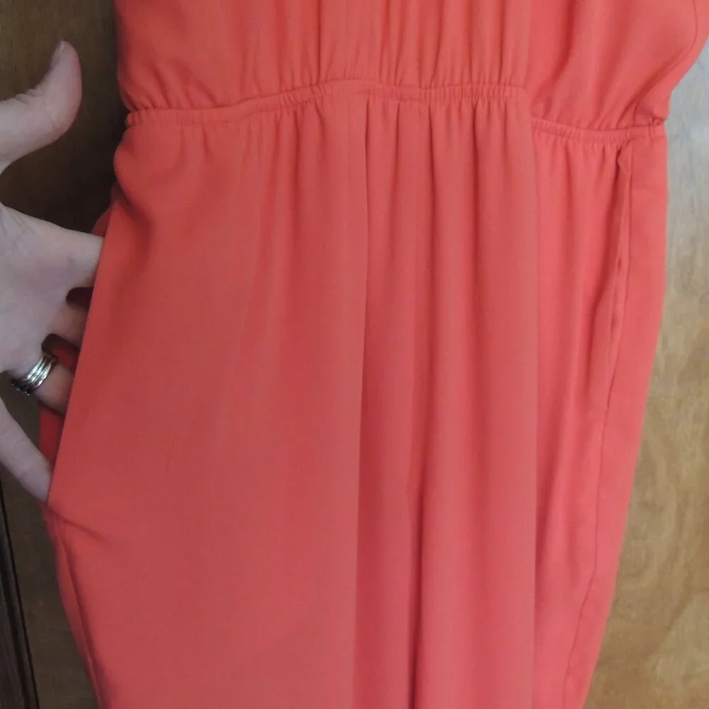 Express Coral Strappy Back Sleeveless Jumpsuit Size M - Picture 3 of 7